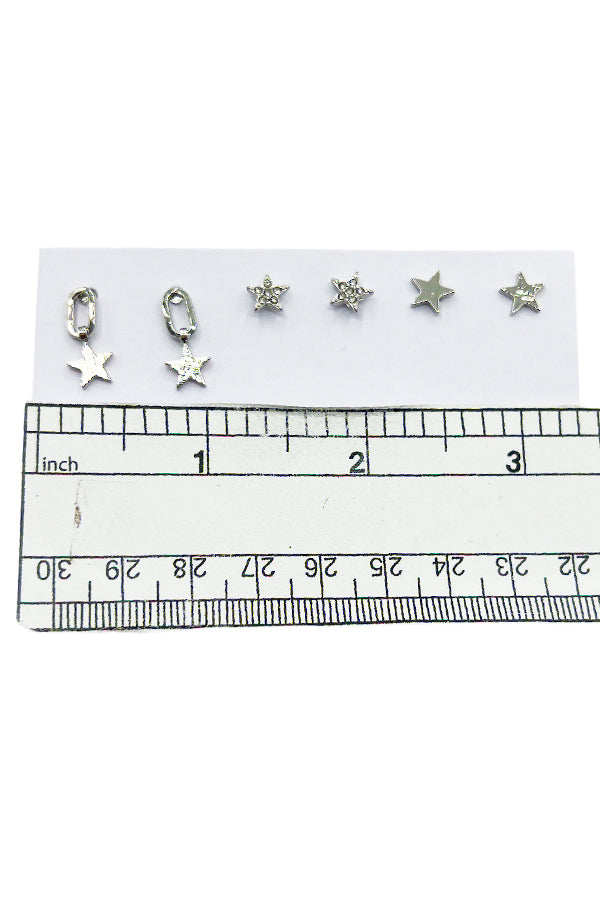 Star Accent Mix Post Earring Set