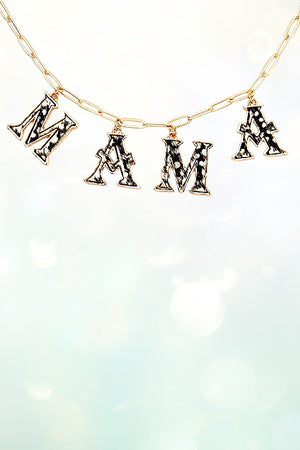 MAMA LETTERS CHARMS DANGLE NECKLACE