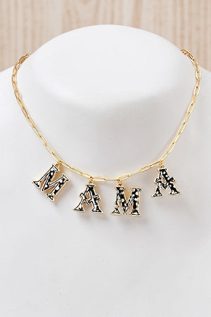 MAMA LETTERS CHARMS DANGLE NECKLACE