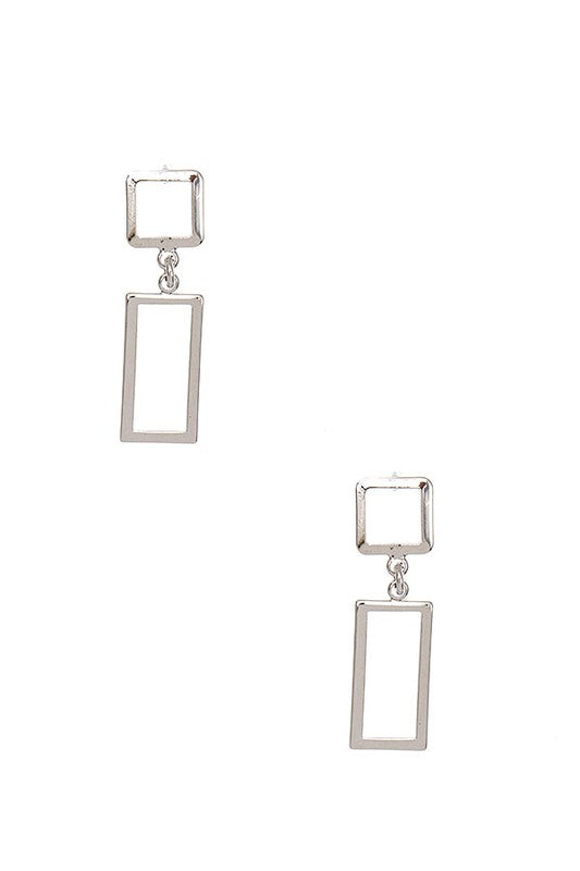 CUT OUT RECTANGULAR DROP EARRING