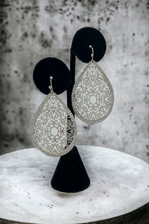 Double Link Filigree Teardrop Earring