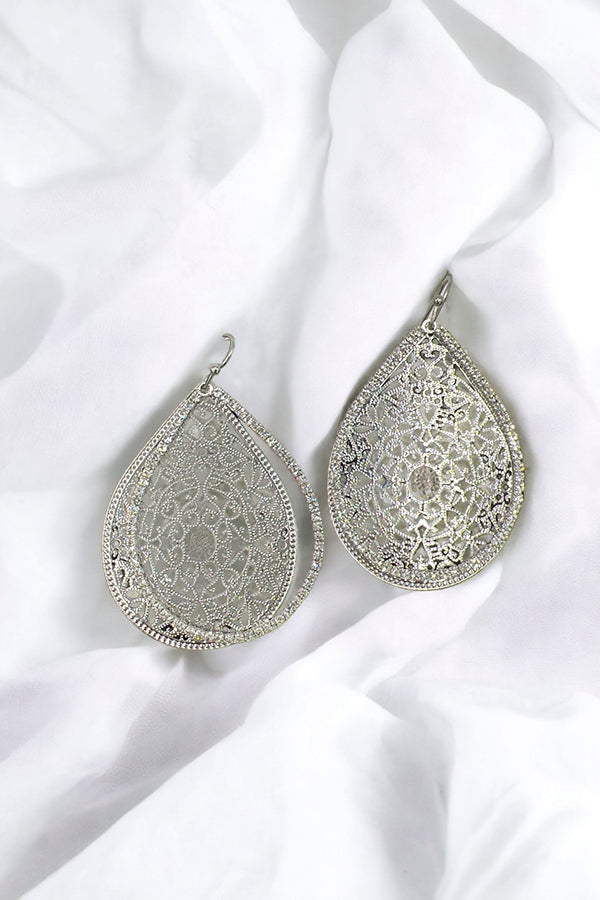 Double Link Filigree Teardrop Earring