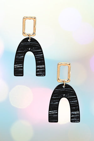 CURVED ACETATE DANGLE EARRING