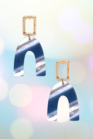 CURVED ACETATE DANGLE EARRING