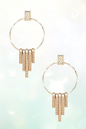 FRINGE DANGLE ROUND DROP EARRING