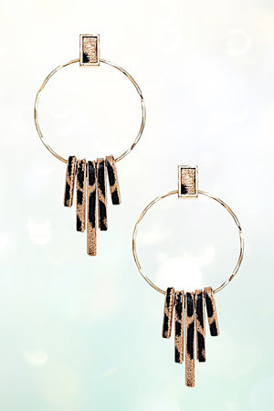 FRINGE DANGLE ROUND DROP EARRING