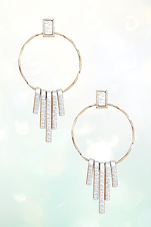 FRINGE DANGLE ROUND DROP EARRING