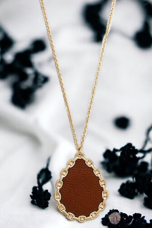 Teardrop Framed Pendant Necklace