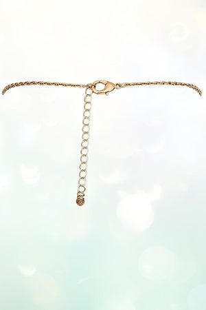 FRAMED TEARDROP PENDANT LONG NECKLACE
