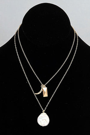 FRESHWATER PEARL LAYERED PENDANT NECKLACE