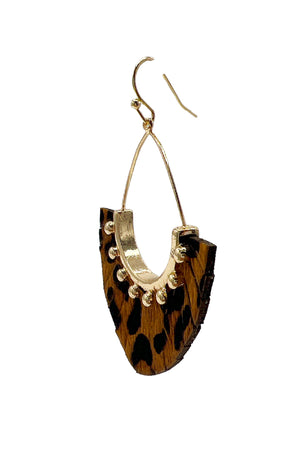 Animal Print Fringe Drop Earring