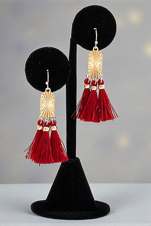 TASSEL OBLONG OVAL LINK EARRING