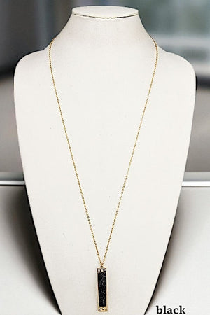 SEMI PRECIOUS BAR PENDANT NECKLACE