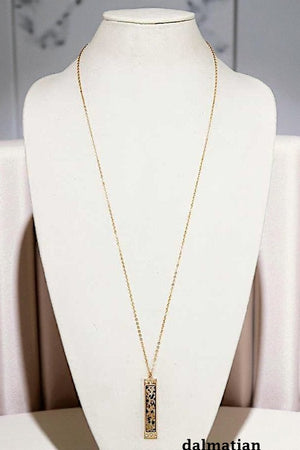 SEMI PRECIOUS BAR PENDANT NECKLACE
