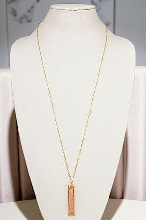 SEMI PRECIOUS BAR PENDANT NECKLACE