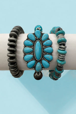 Concho Gem Bead Stretch Bracelet