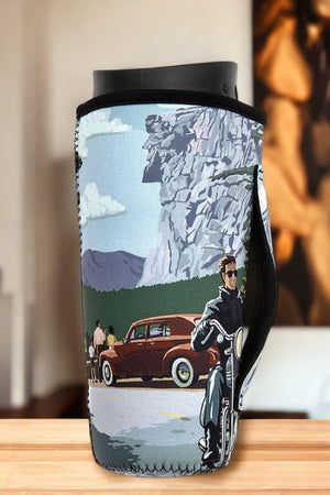 Motorcyclist Print Long Cup Sleeve