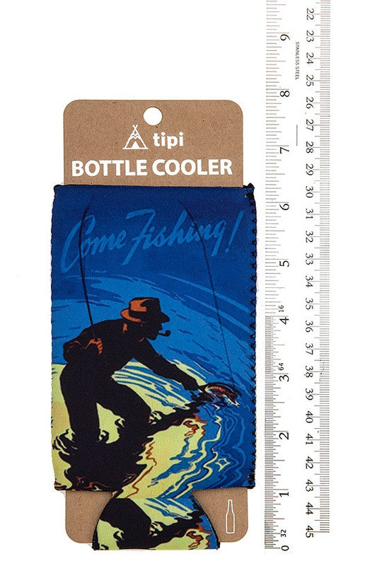 Fisherman Print Bottle Cooler