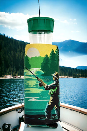 Fisherman Print Bottle Cooler