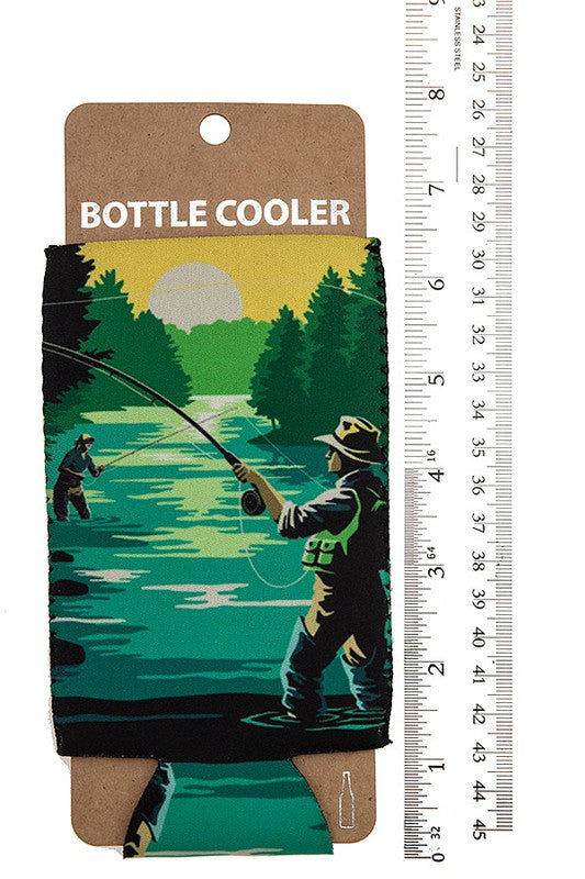 Fisherman Print Bottle Cooler