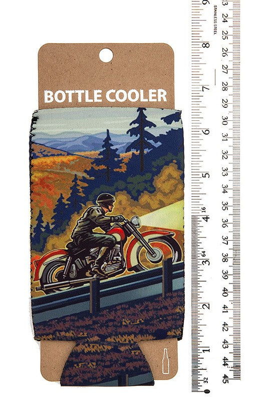 Motorcyclist Print Bottle Cooler