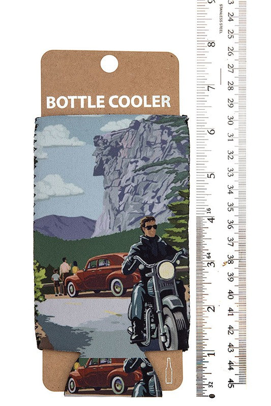 Motorcyclist Pattern Bottle Cooler