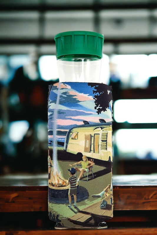 Camper Life Print Bottle Cooler