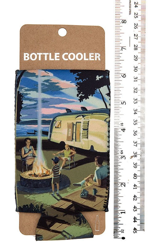 Camper Life Print Bottle Cooler