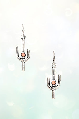 CACTUS GEM ACCENT DANGLE EARRING