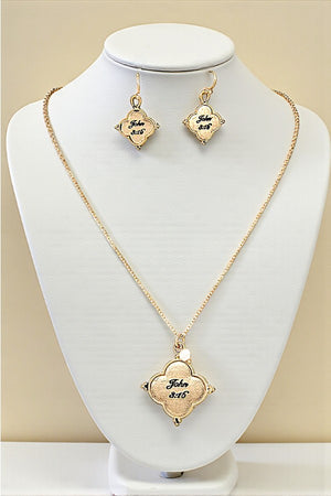 JOHN 3 16 PENDANT NECKLACE SET