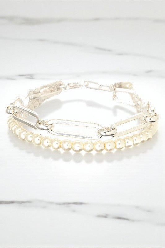 PEARL CHAIN ACCENT BRACELET