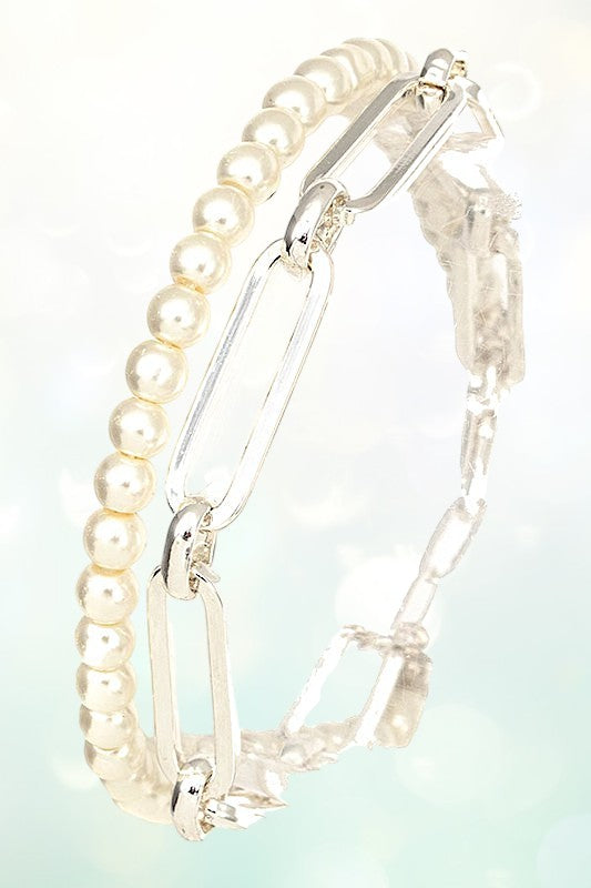 PEARL CHAIN ACCENT BRACELET