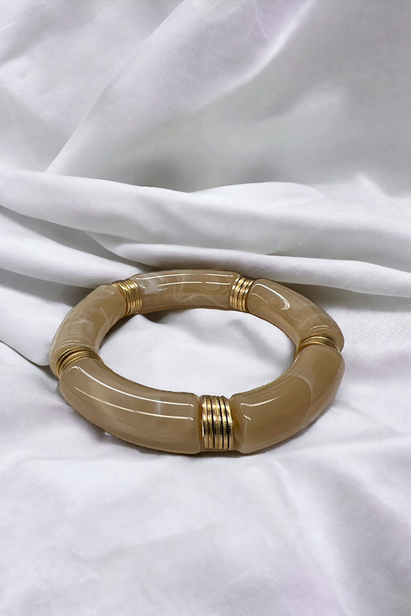 Acetate Curved Bar Stone Link Bracelet