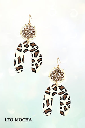 CLAY GLASS BEAD U DROP EARRING