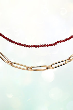 GLASS BEAD CHAIN NECKLACE SET