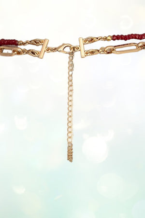 GLASS BEAD CHAIN NECKLACE SET