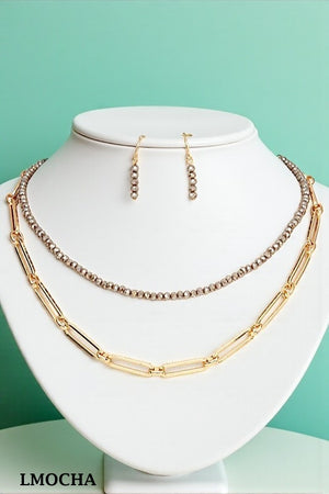 GLASS BEAD CHAIN NECKLACE SET