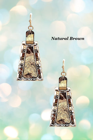 ANIMAL PRINT BEAD FRAME EARRING