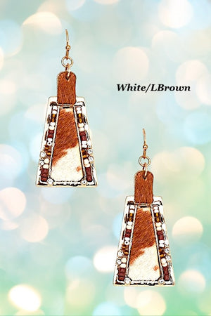 ANIMAL PRINT BEAD FRAME EARRING