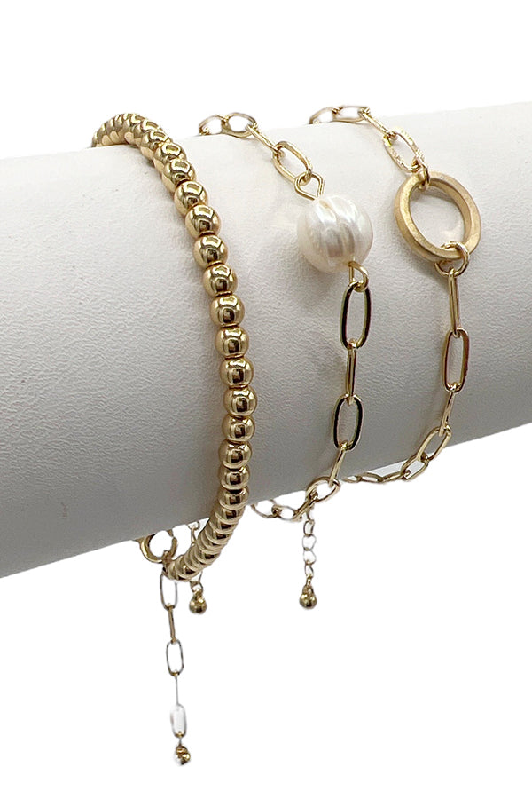 Multi Chain Bead Bracelet Set