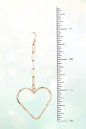 CHAIN HEART DANGLE EARRING