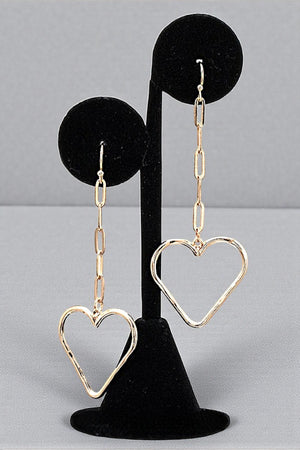 CHAIN HEART DANGLE EARRING