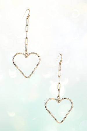 CHAIN HEART DANGLE EARRING