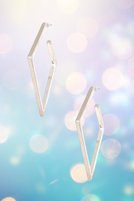 SEMI DIAMOND DROP EARRING