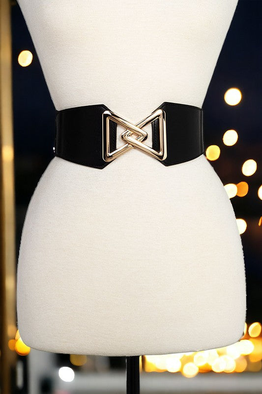 Triangle Intertwined Buckle Stretch Belt