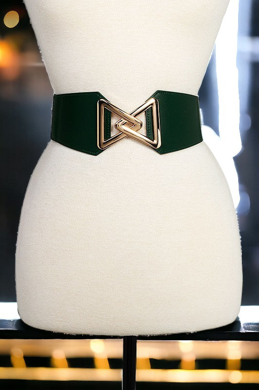 Triangle Intertwined Buckle Stretch Belt