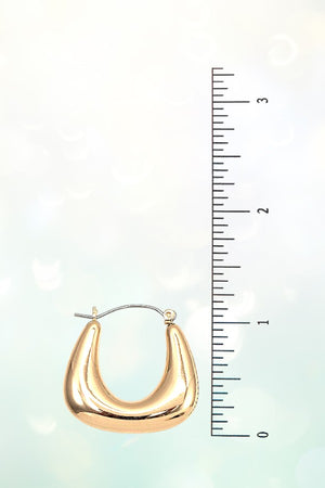 PUFFED RECTANGULAR HOOP EARRING