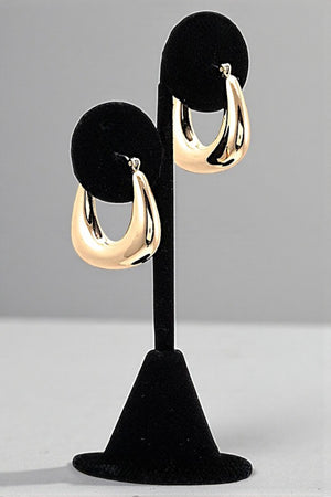 PUFFED RECTANGULAR HOOP EARRING