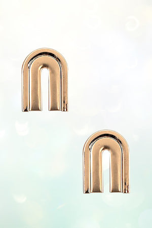 TWO TONE U SHAPE POST EARRING