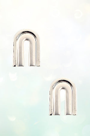 TWO TONE U SHAPE POST EARRING